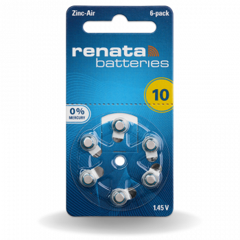 Renata Hörgerätebatterien ZA10 Vorderseite