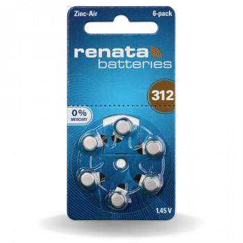 Hörgerätebatterien Renata ZA312 (6 Stück)